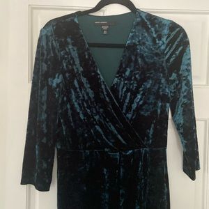 Velvet Dark Green Wrap Dress